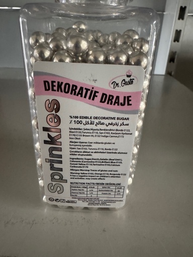 GUSTO SPRINKLES GÜMÜS NO.5 250GR