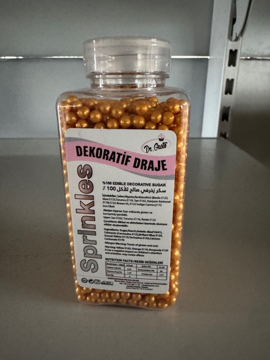GUSTO SPRINKLES BONCUK 4MM ALTIN 250GR