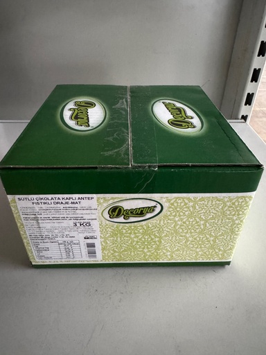 DECORJA CIKOLATA KAPLI ANTEP FISTIKLI DRAJE MAT (KOLISI 8 ADET) 